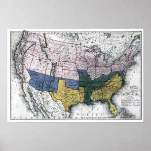 POSTER MAP : CIVIL WAR, 1864