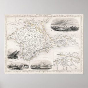 Poster MAP : CRIMEA, c1855