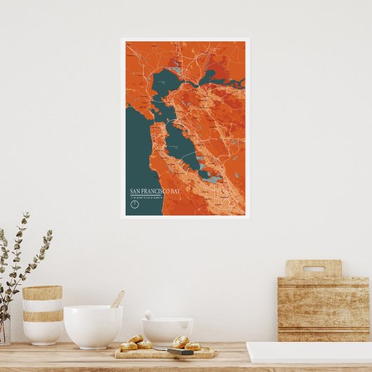 Poster Map de San Francisco Bay (Cuisine)