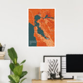 Poster Map de San Francisco Bay (Bureau à domicile)
