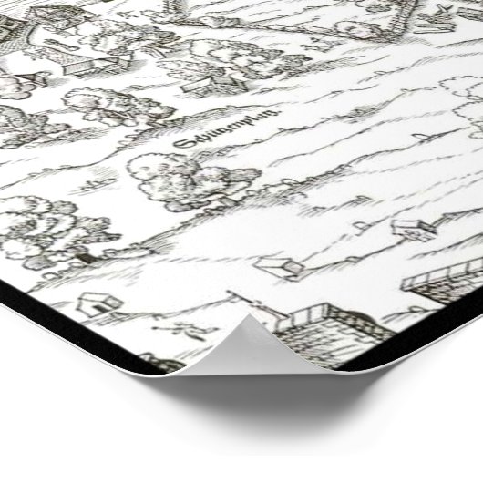 Poster MAP de ZURICH c. 1576 (Coin)