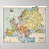 POSTER MAP: EUROPE, 1885 (Devant)
