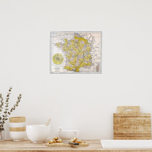 POSTER MAP : FRANCE (Cuisine)
