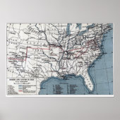 POSTER MAP : GUERRE CIVILE, 1861 (Devant)