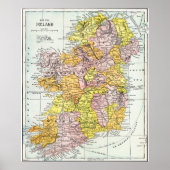 Poster MAP : IRLANDE, c1890 (Devant)