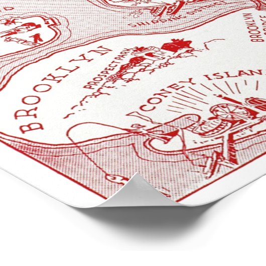 Poster MAP : MANHATTAN, c1935 (Coin)