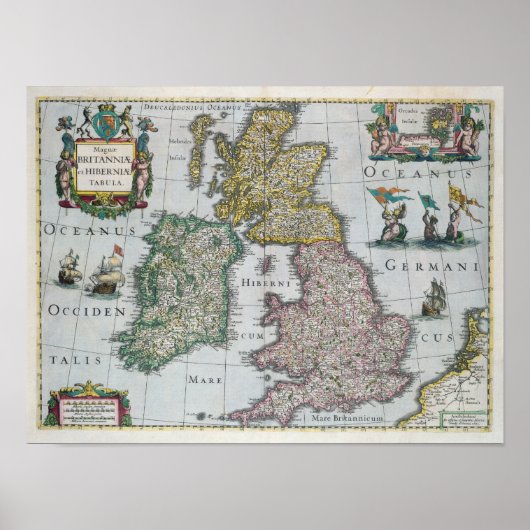 Poster Map of Britain | 1631 (Devant)