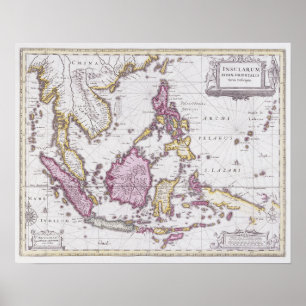 Poster Map of China & Indonesia   1710