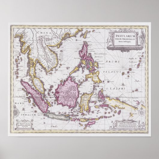 Poster Map of China & Indonesia | 1710 (Devant)