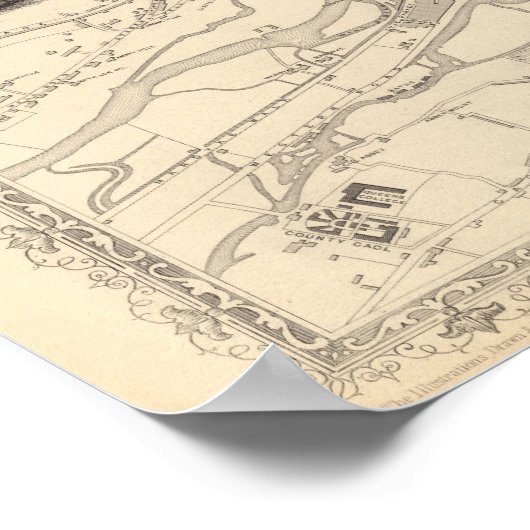 Poster Map of Cork, Irlande (Coin)