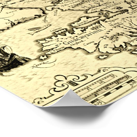 Poster Map of Cuba and Hispaniola (Coin)