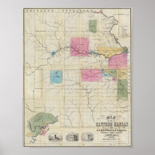 Poster Map of Eastern Kansas (Devant)