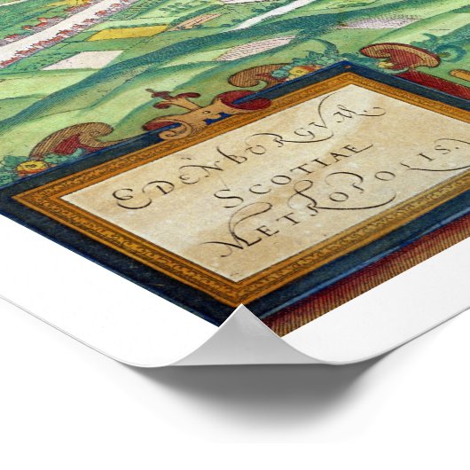 Poster Map of Edinburgh, from 'Civitates Orbis Terrarum' (Coin)