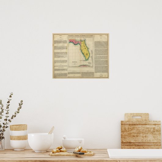 Poster Map Of Florida (Cuisine)