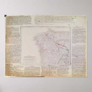 Poster Map of Galicia with the route of the French army