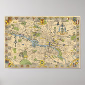 Poster Map of Glasgow, Angleterre (Devant)