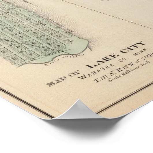 Poster Map of Lake City, and Map of Wabasha, Minnesota (Coin)