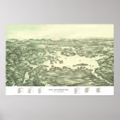 Poster Map of Lake Winnipesaukee from 1903 (Devant)