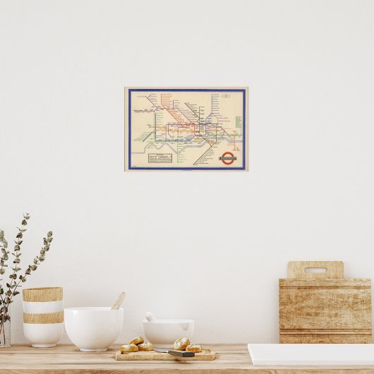 Poster Map of London's Underground Railways (Cuisine)
