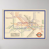 Poster Map of London's Underground Railways (Devant)