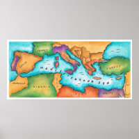 Map of Mediterranean Sea