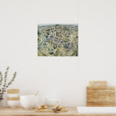 Poster Map of Paris during the period of the Grands (Cuisine)