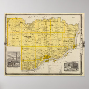 Poster Map of Scott County, State of Iowa