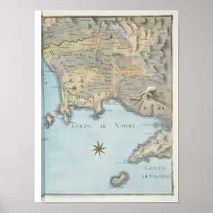 Poster Map of the Gulf of Naples and Surrounding Area