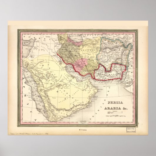 Poster Map of the Middle East (1846) (Devant)