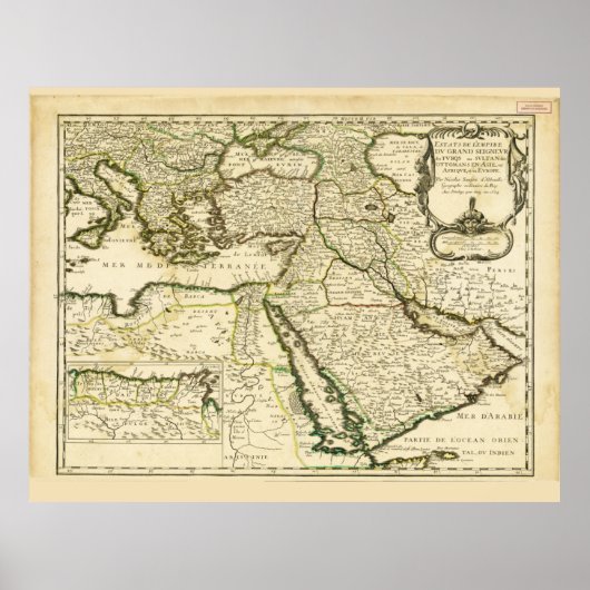 Poster Map of the Ottoman Empire (1654) (Devant)