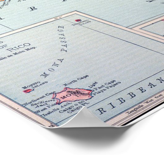 POSTER MAP : PORTO RICO, 1900 (Coin)