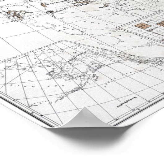 POSTER MAP : RÉSERVATION, 1888 (Coin)