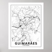 Poster Mapa Da Cidade Guimarães Estilo Linha Clássico (Devant)