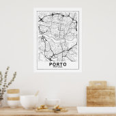 Poster Mapa Da Cidade Porto Estilo Linha Clássico (Cuisine)