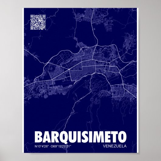 Poster Mapa de Barquisimeto - Carte de la ville du Venezu (Devant)