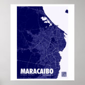 Poster Mapa de Maracaibo - Vénézuéla Carte de la ville de (Devant)