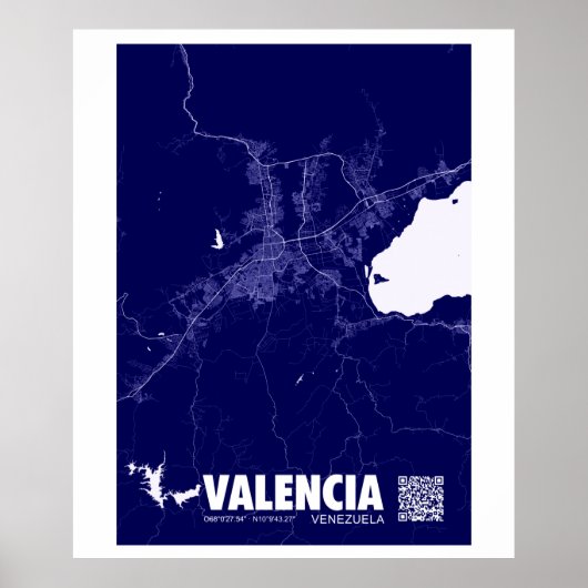 Poster Mapa de Valencia - Vénézuéla Plan de la ville de v (Devant)