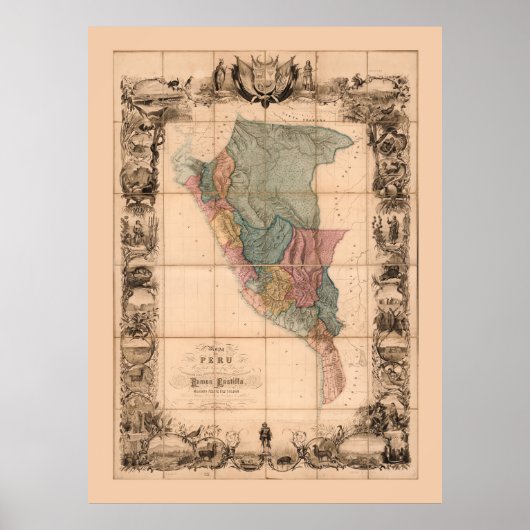 Poster Mapa del Peru (1862) (Devant)