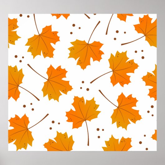 Poster Maple Mirth : Feuilles d'automne de dessin (Devant)