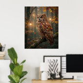 Poster Maple Owl Autumn Glow (Bureau à domicile)