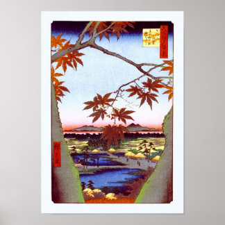 Poster Maple Trees Tekona Hiroshige Art japonais