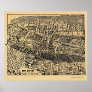 Poster Maplewood, NJ Panoramic Map - 1910