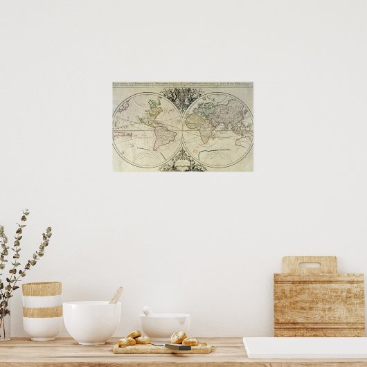 Poster Mappamonde géohydrographique (Cuisine)