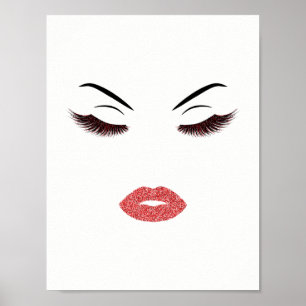 Poster Maquillage avec effet parties scintillant