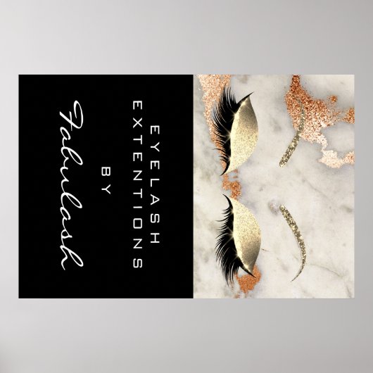 Poster Maquillage Beauté Salon Marbre Lash Nom Marbre de  (Devant)