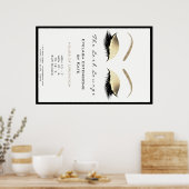 Poster Maquillage Beauté Salon Nom Gold Glam Adresse d'ou (Cuisine)