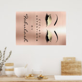 Poster Maquillage Beauté Salon Nom Gold Glam Pink Eyebrow (Cuisine)