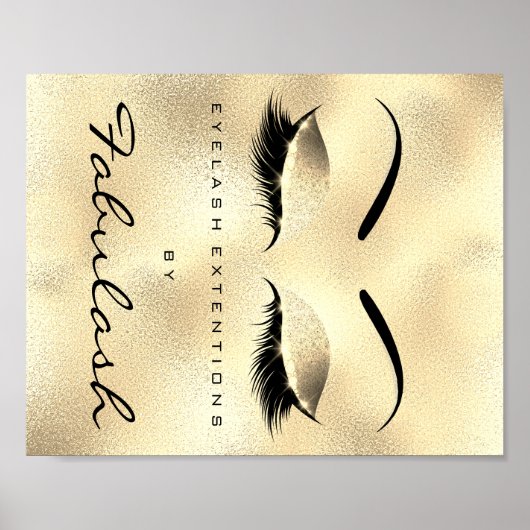 Poster Maquillage Beauté Salon Nom Gold GlamGlitter Eyebr (Devant)