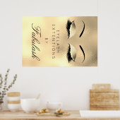 Poster Maquillage Beauté Salon Nom Gold Luxury Eyebrows (Cuisine)