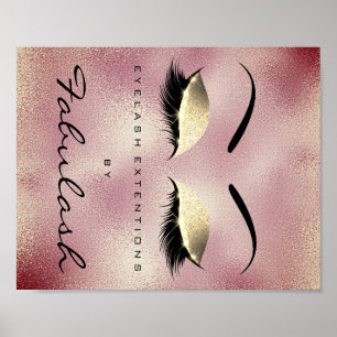 Poster Maquillage Beauté Salon Nom Or RoseGlitter Eyebrow